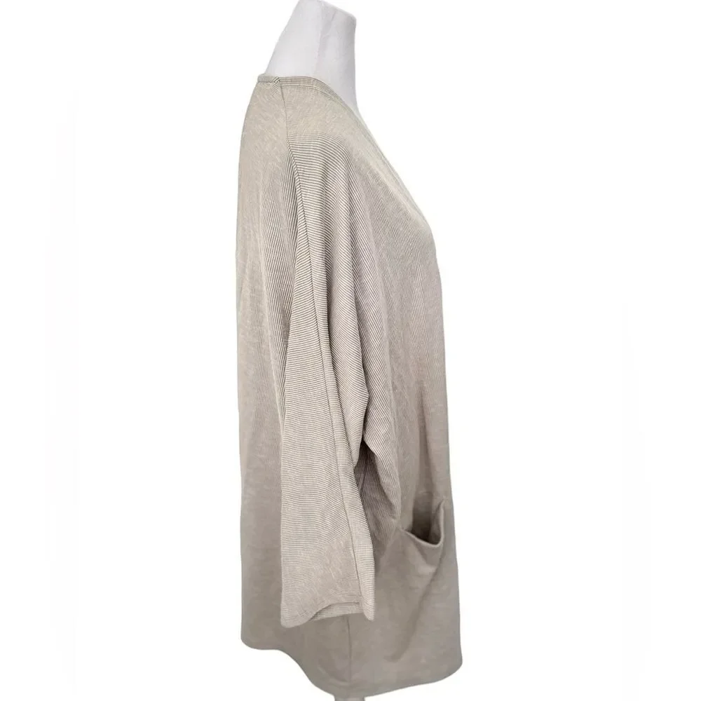 DONNI. Open Front Long Sleeve Drapey Cocoon Duster Cardigan. OSFA. One Size. NEW